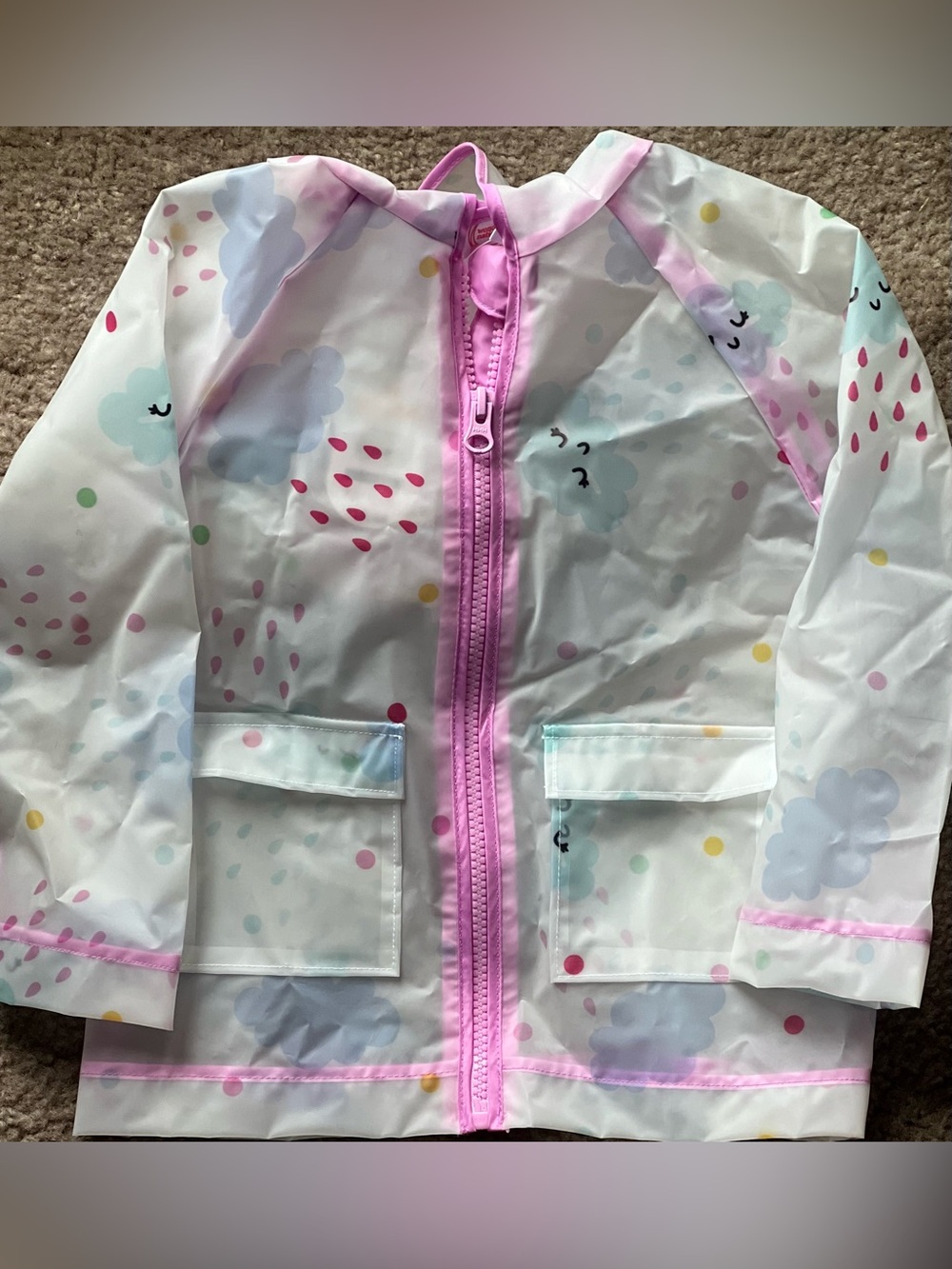 Toddler Girls Wonder Nation Clear/Multicolored Rain Jacket Size 3T